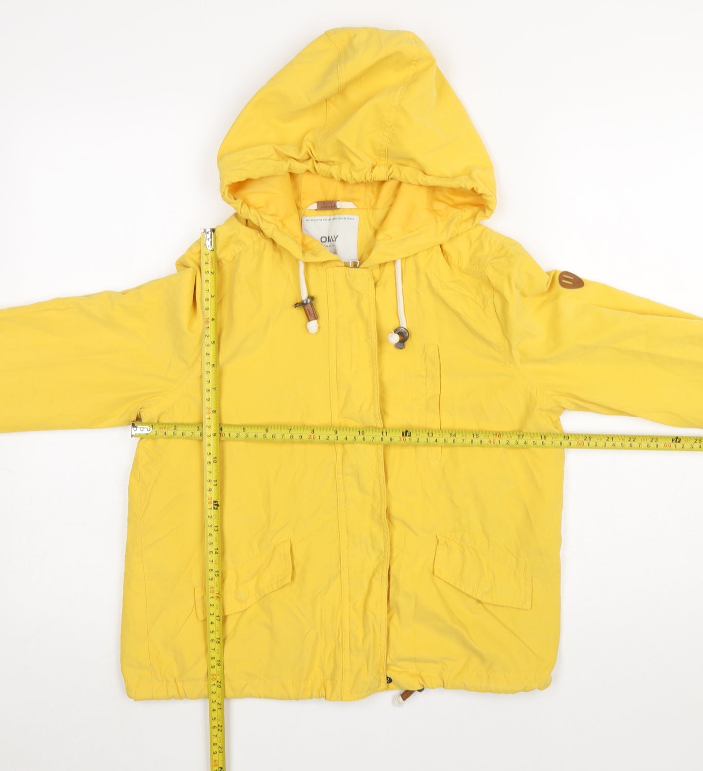 ONLY Women's Yellow Hooded Windbreaker Jacket Size M