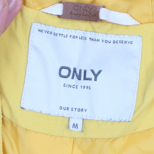 ONLY Women's Yellow Hooded Windbreaker Jacket Size M
