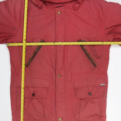 Bush Sportswear Mens Red 42in Hooded Parka Jacket Cotton Blend Waterproof