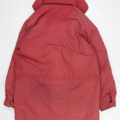 Bush Sportswear Mens Red 42in Hooded Parka Jacket Cotton Blend Waterproof