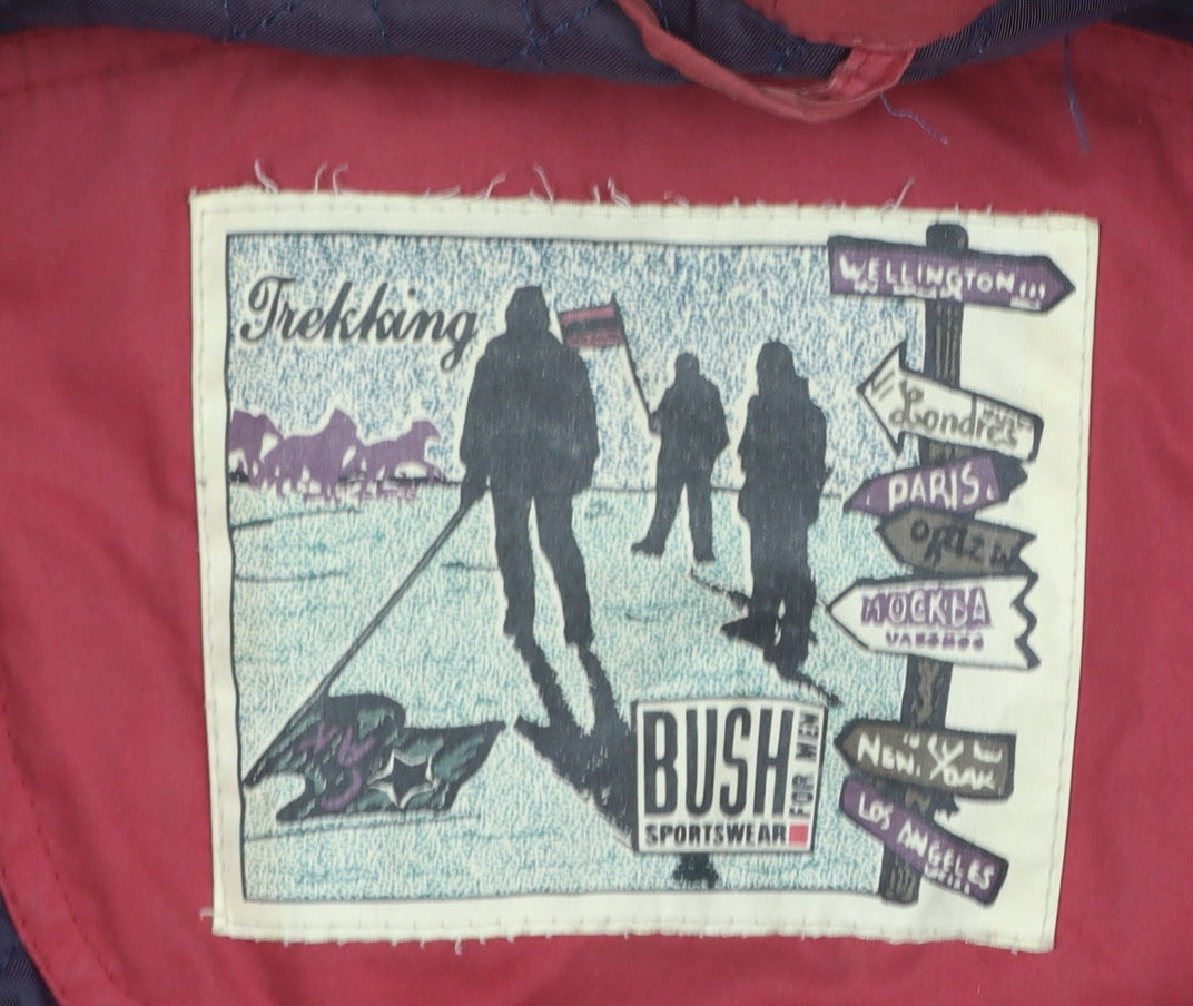 Bush Sportswear Mens Red 42in Hooded Parka Jacket Cotton Blend Waterproof