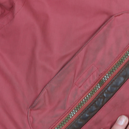 Bush Sportswear Mens Red 42in Hooded Parka Jacket Cotton Blend Waterproof