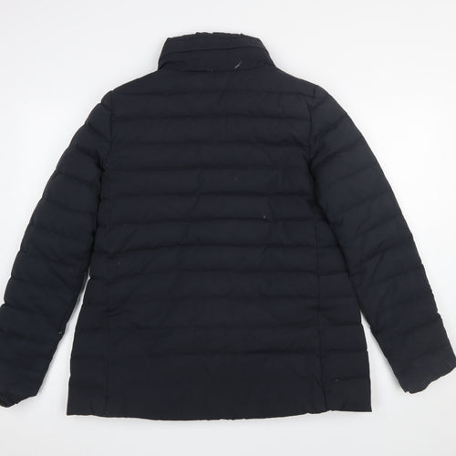Zara Women Black Down Puffer Jacket Size 10 Mid-Length Winter Coat