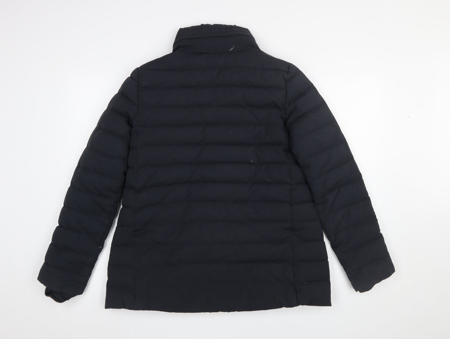 Zara Women Black Down Puffer Jacket Size 10 Mid-Length Winter Coat