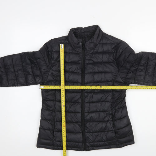 Vila Womens Black Puffer Jacket Size S Lightweight Quilted Zip Coat
