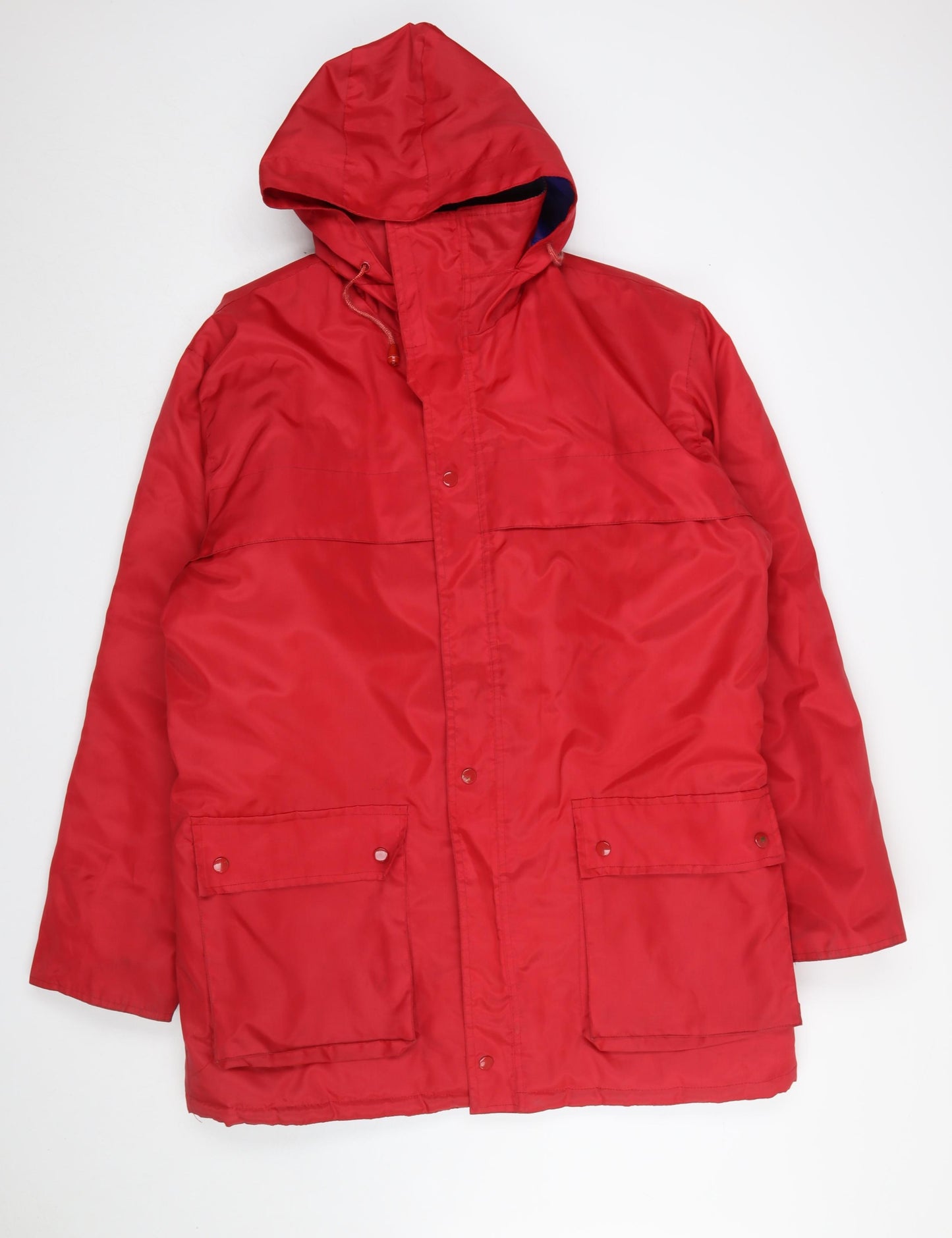 Orient Lines Men’s Red L Hooded Parka Jacket Water Resistant Nylon