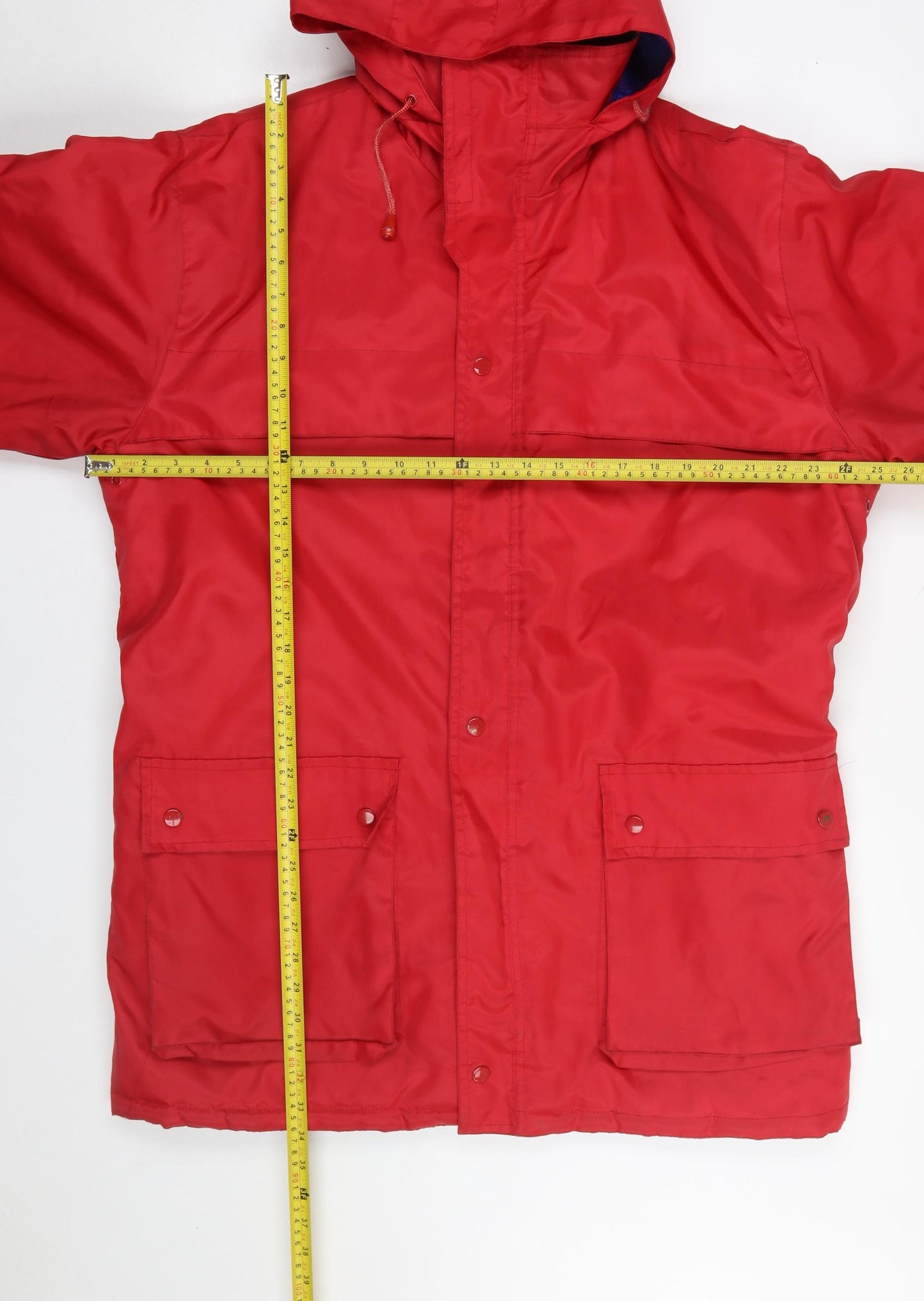 Orient Lines Men’s Red L Hooded Parka Jacket Water Resistant Nylon