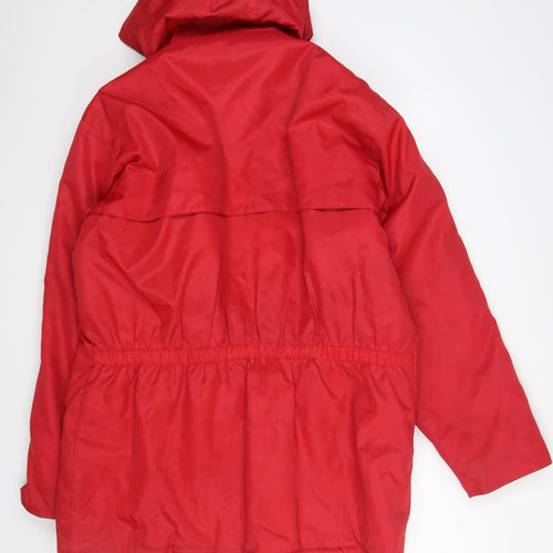 Orient Lines Men’s Red L Hooded Parka Jacket Water Resistant Nylon
