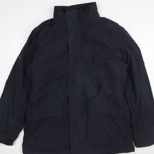 GANT Men's Blue 2XL Parka Jacket Cotton Blend Full Zip Winter Coat