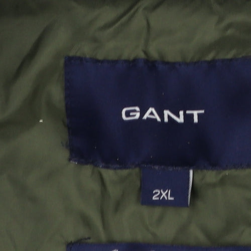 GANT Men's Blue 2XL Parka Jacket Cotton Blend Full Zip Winter Coat