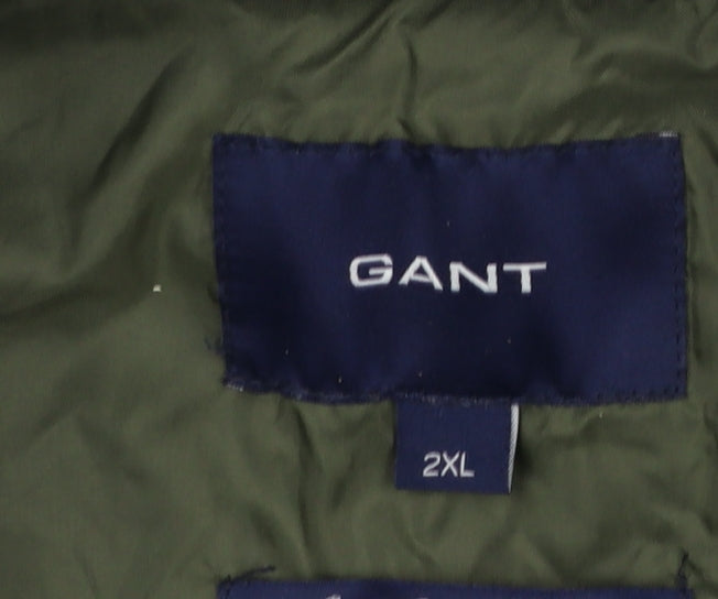 GANT Men's Blue 2XL Parka Jacket Cotton Blend Full Zip Winter Coat