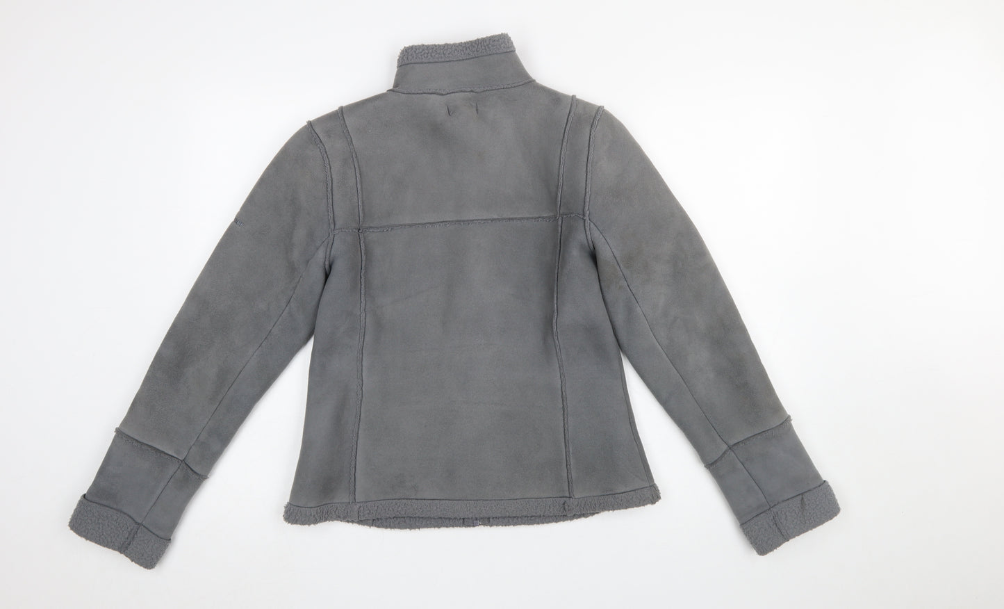 Falmer Womens Grey Size 12 Faux Shearling Lined Zip Jacket