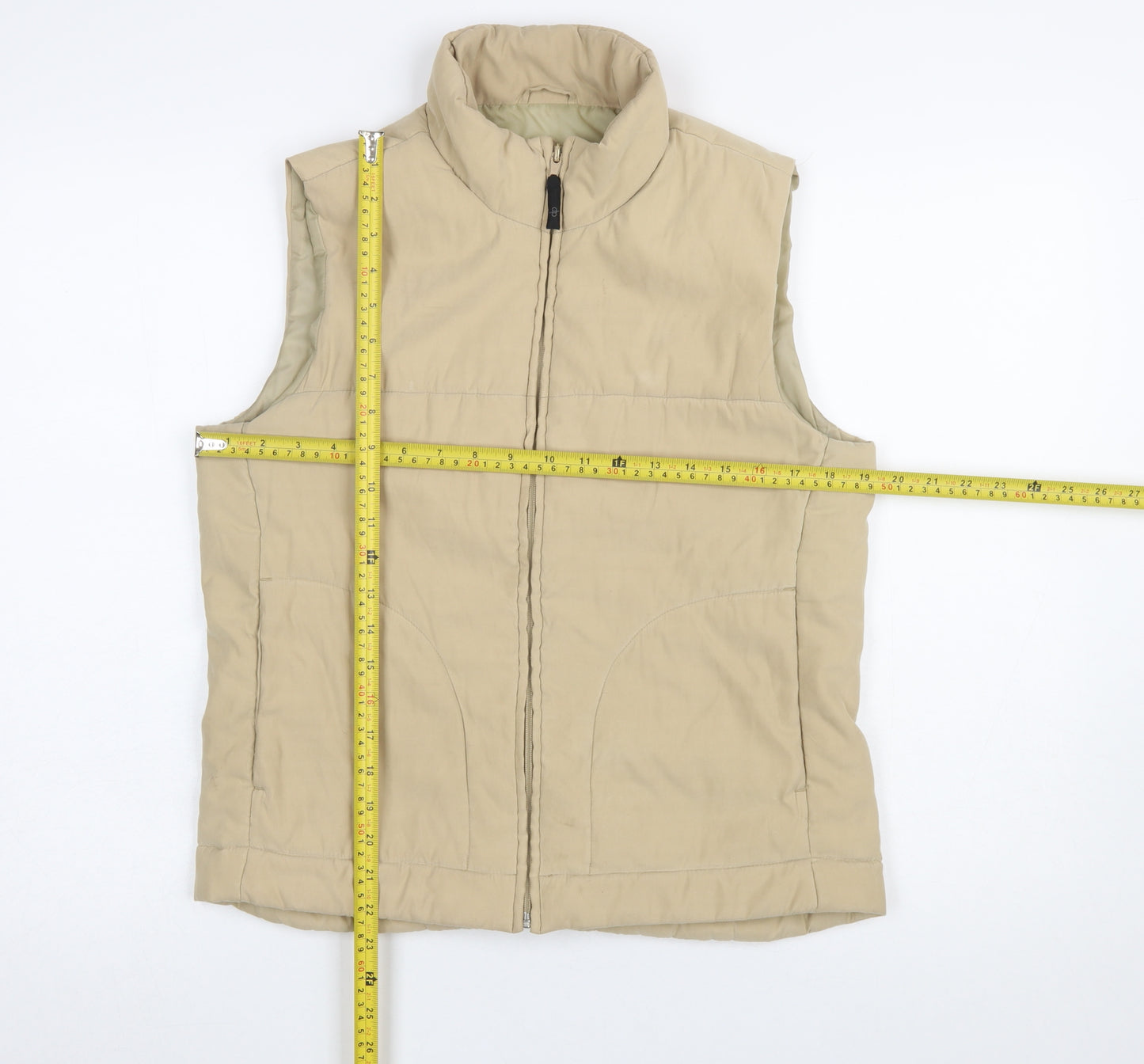 Dorothy Perkins Women’s Beige Zip Front Padded Waistcoat UK 12