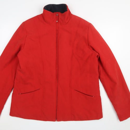 Klass Collection Women Red L Basic Zip Jacket Polyester Blend