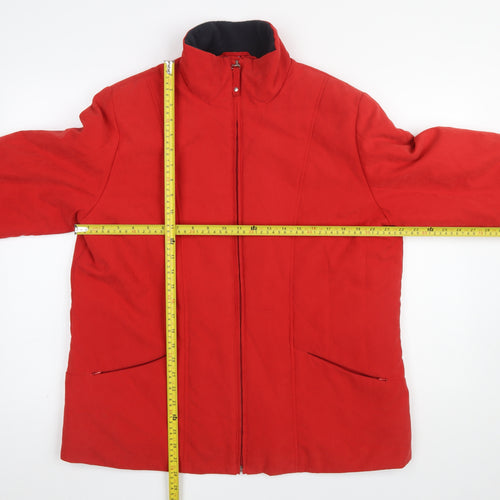 Klass Collection Women Red L Basic Zip Jacket Polyester Blend