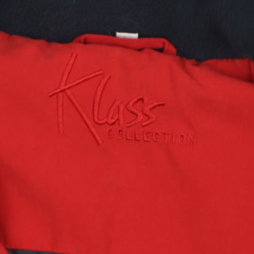 Klass Collection Women Red L Basic Zip Jacket Polyester Blend