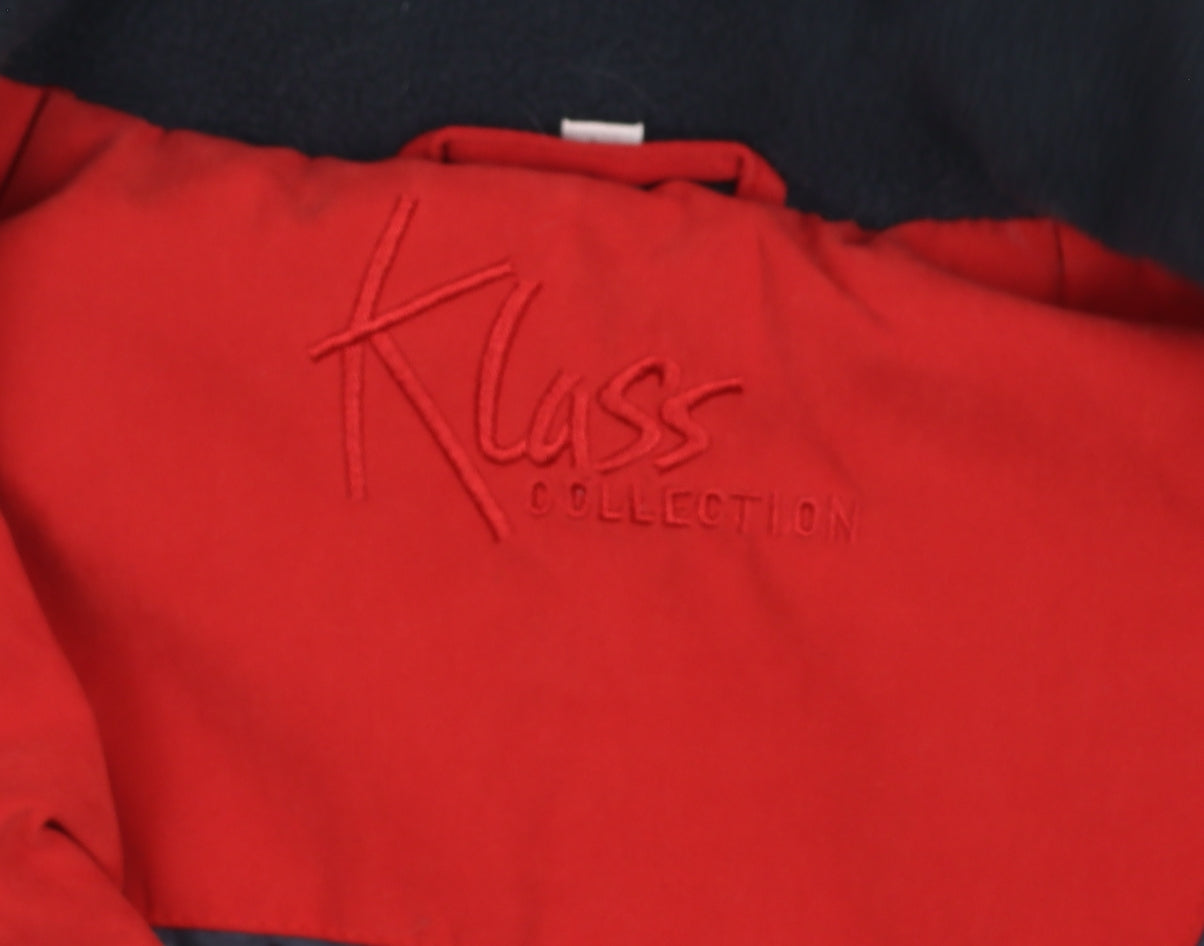 Klass Collection Women Red L Basic Zip Jacket Polyester Blend