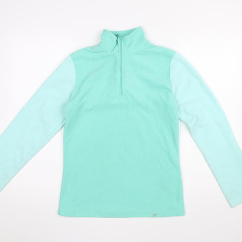 Mountain Warehouse Girls Green Fleece 1/2 Zip Pullover Sweatshirt 13 Years