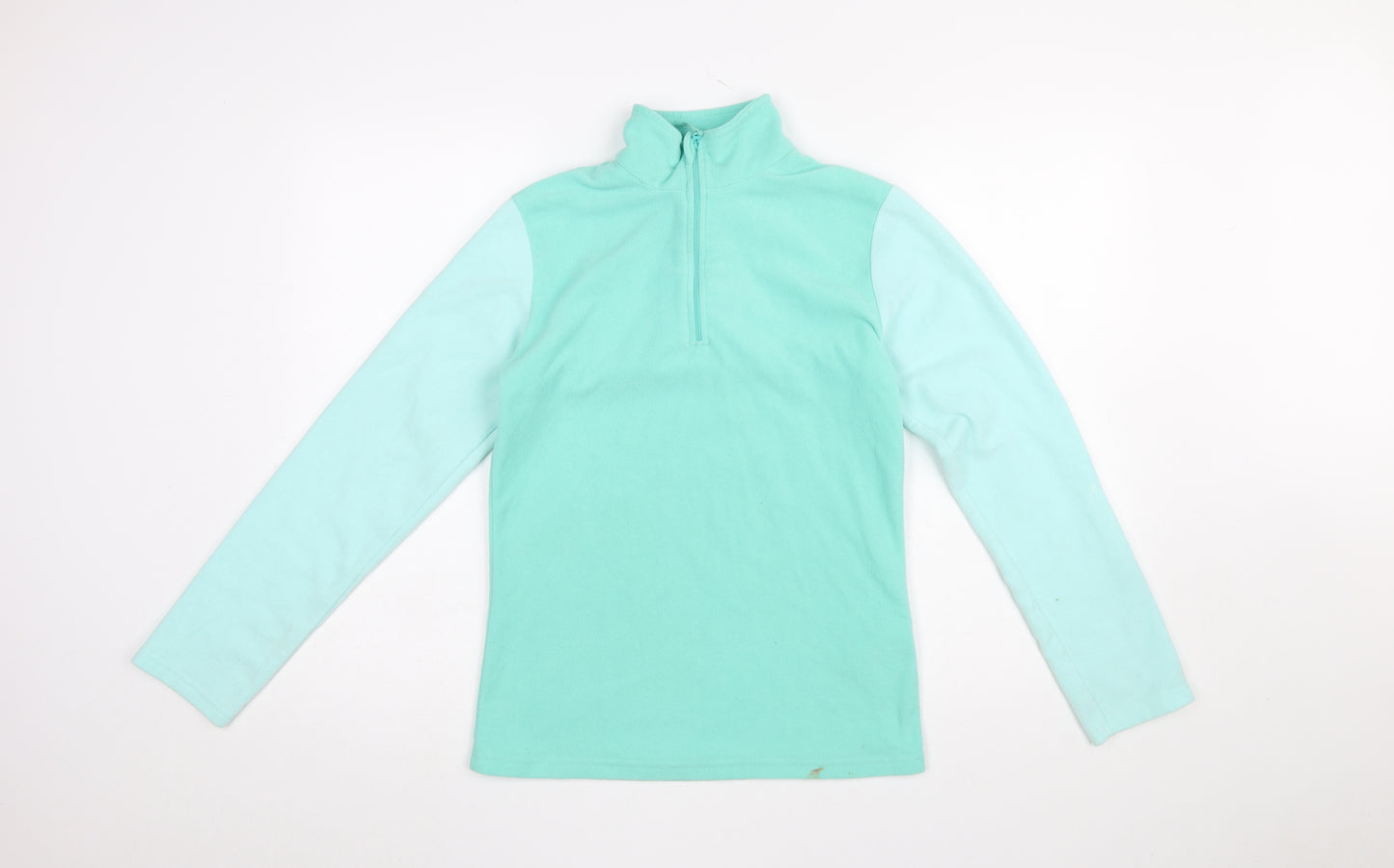 Mountain Warehouse Girls Green Fleece 1/2 Zip Pullover Sweatshirt 13 Years