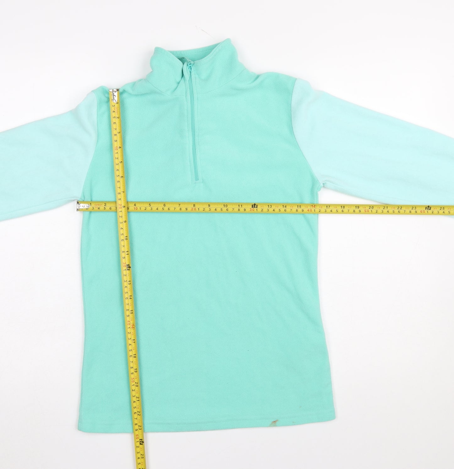 Mountain Warehouse Girls Green Fleece 1/2 Zip Pullover Sweatshirt 13 Years