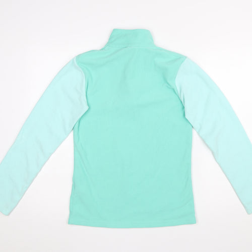 Mountain Warehouse Girls Green Fleece 1/2 Zip Pullover Sweatshirt 13 Years