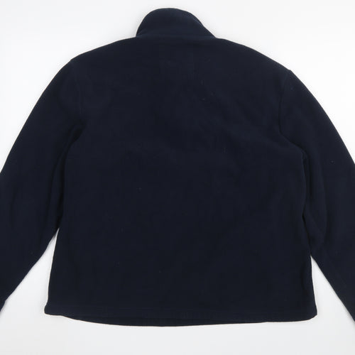 Threadbare Mens Blue XL 1/4 Zip Quilted Fleece Sweatshirt