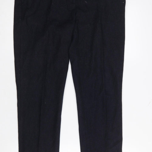 Jigsaw Women's Black Wool Blend Tailored Tapered Trousers UK 12