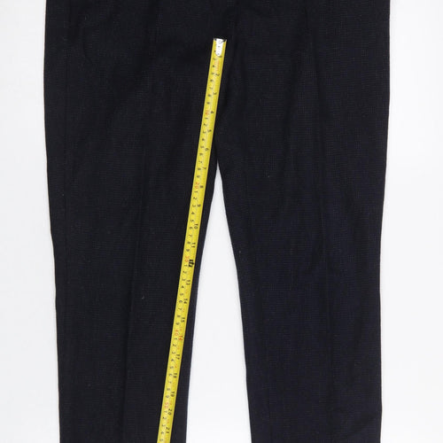 Jigsaw Women's Black Wool Blend Tailored Tapered Trousers UK 12