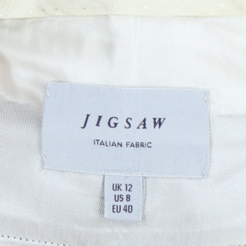 Jigsaw Women's Black Wool Blend Tailored Tapered Trousers UK 12