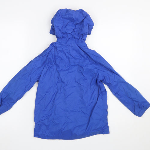 TOG24 Boys Blue Hooded Rain Coat Jacket 7-8 Years Waterproof Windproof