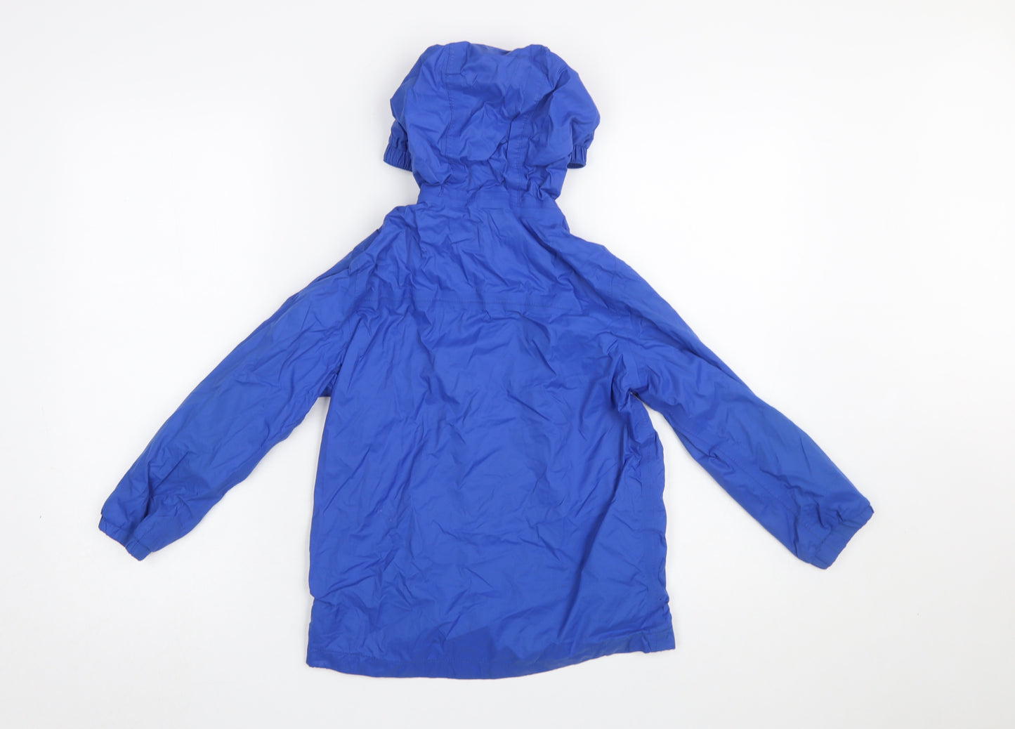 TOG24 Boys Blue Hooded Rain Coat Jacket 7-8 Years Waterproof Windproof