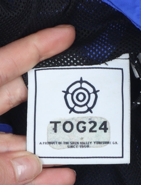 TOG24 Boys Blue Hooded Rain Coat Jacket 7-8 Years Waterproof Windproof