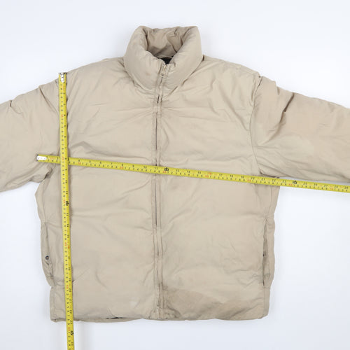 ADPT Women Beige Puffer Jacket S Full Zip Winter Coat