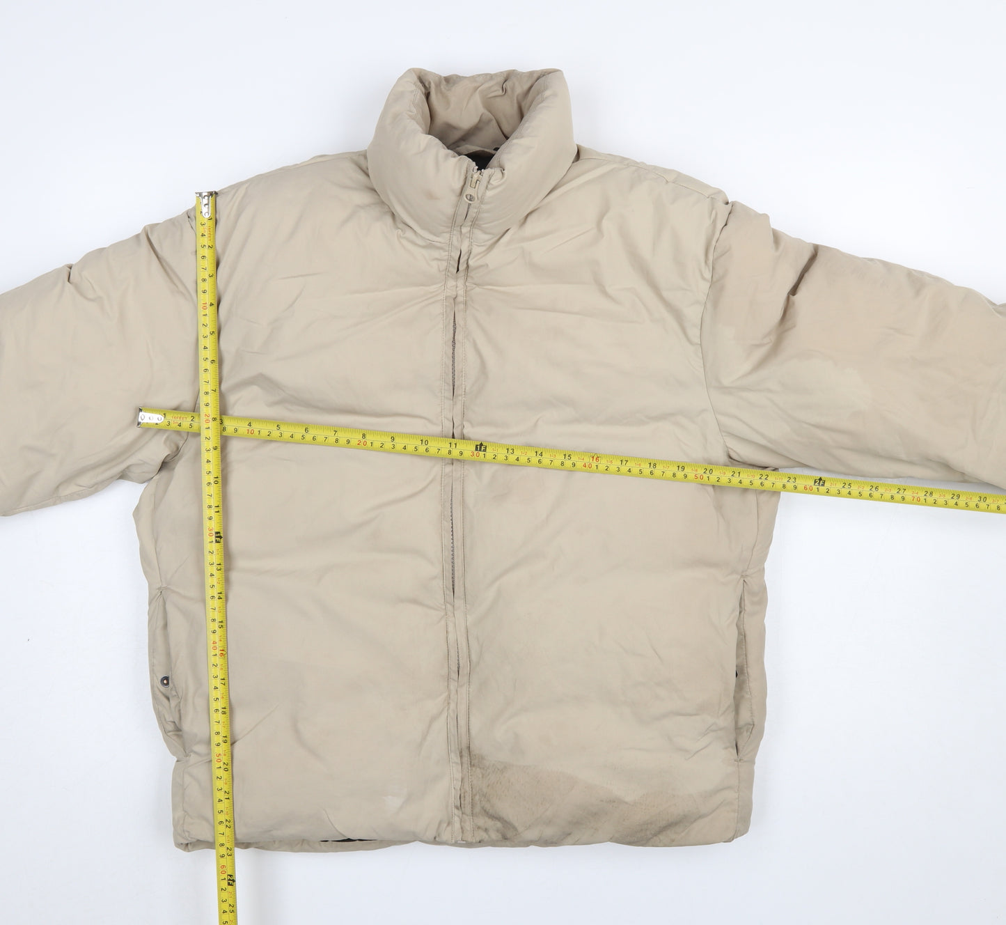 ADPT Women Beige Puffer Jacket S Full Zip Winter Coat