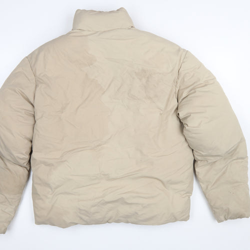 ADPT Women Beige Puffer Jacket S Full Zip Winter Coat