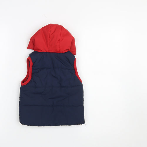 Marvel Spider-Man Boys Blue Red Hooded Padded Bodywarmer 2-3 Years
