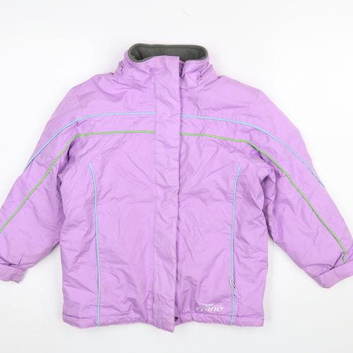 Crane Girls Purple 7-8 Years Waterproof Hooded Ski Jacket
