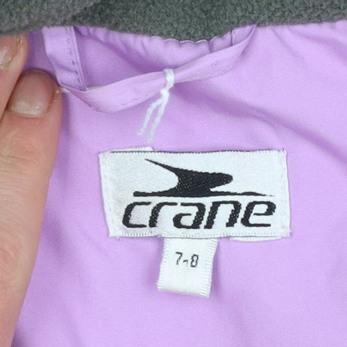 Crane Girls Purple 7-8 Years Waterproof Hooded Ski Jacket