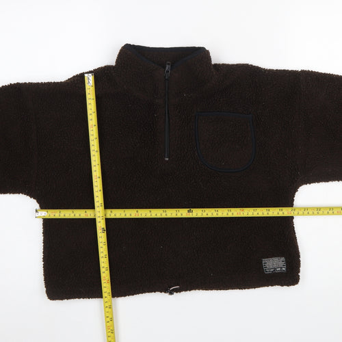 Urban Outfitters Women Brown Fleece 1/4 Zip Pullover Sweatshirt S