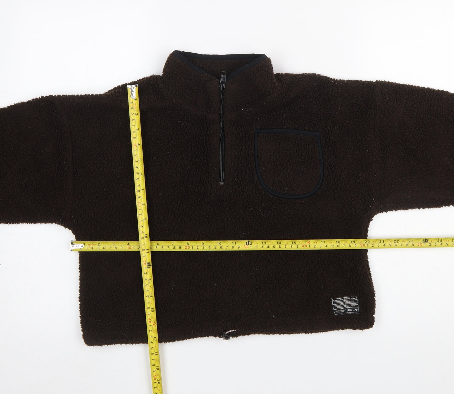 Urban Outfitters Women Brown Fleece 1/4 Zip Pullover Sweatshirt S