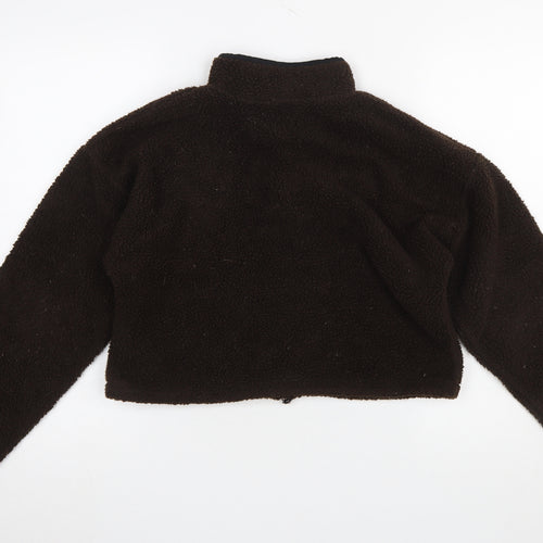 Urban Outfitters Women Brown Fleece 1/4 Zip Pullover Sweatshirt S