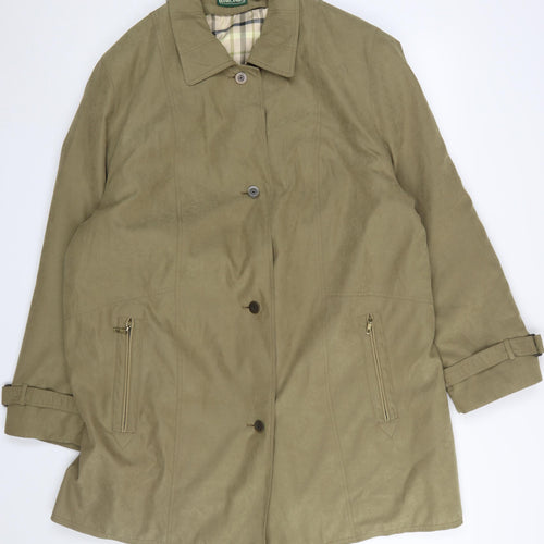 Rowlands Womens Beige Polyester Overcoat Size 20 Lined Mid Length