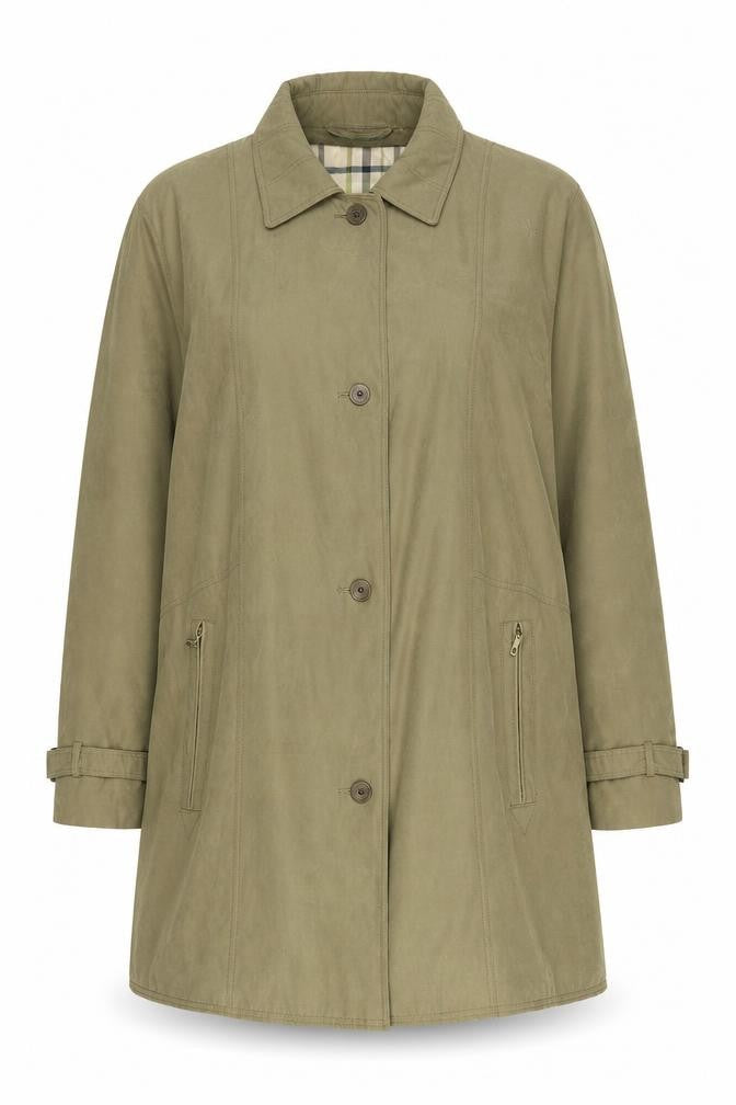 Rowlands Womens Beige Polyester Overcoat Size 20 Lined Mid Length