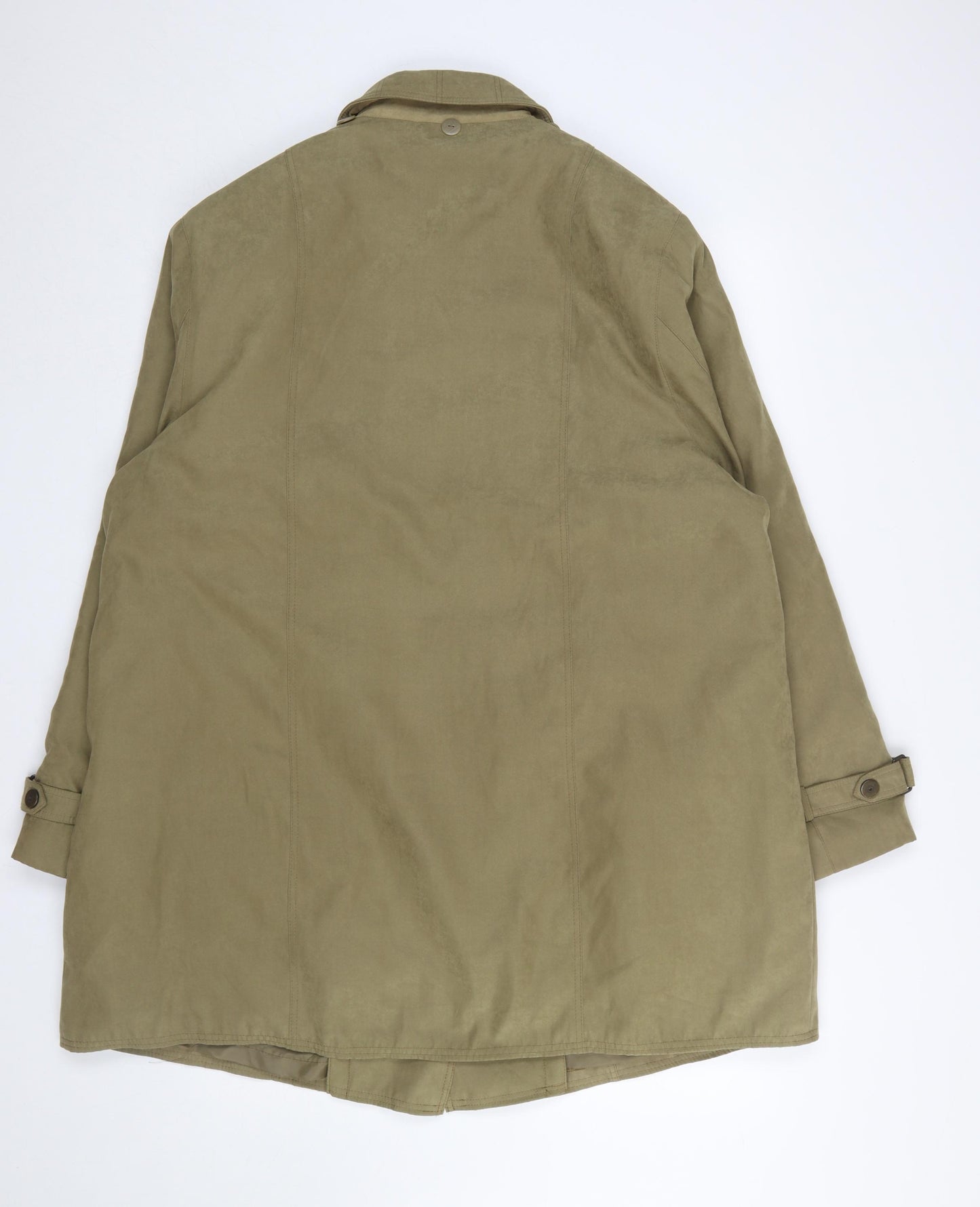 Rowlands Womens Beige Polyester Overcoat Size 20 Lined Mid Length
