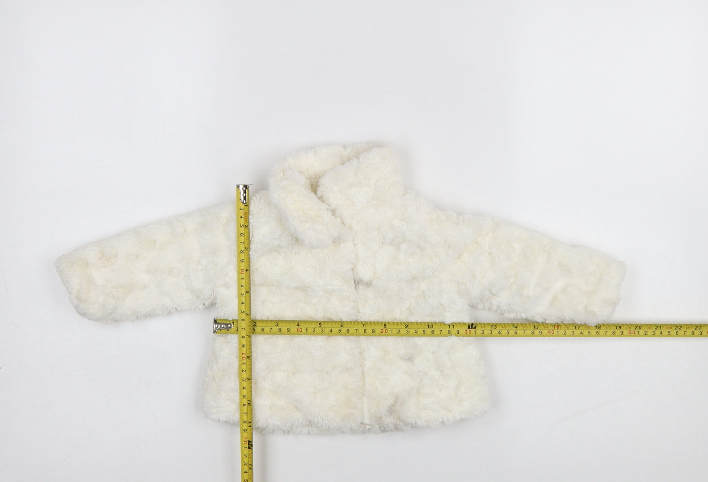 Young Dimension Girls Ivory Faux Fur Lined Winter Coat 6-9 Months