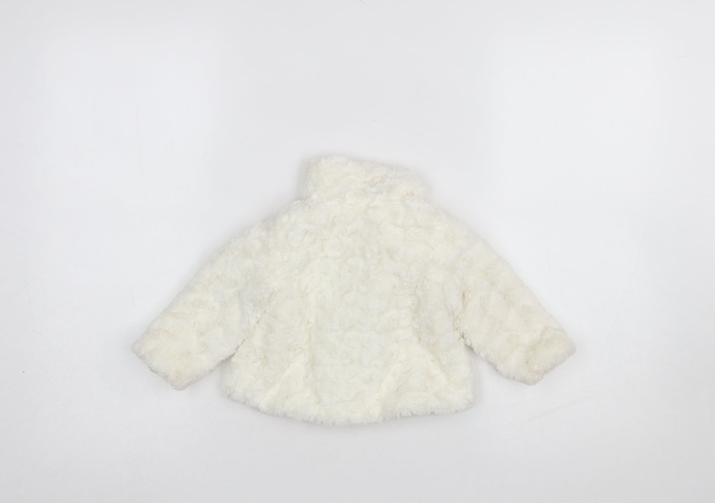 Young Dimension Girls Ivory Faux Fur Lined Winter Coat 6-9 Months