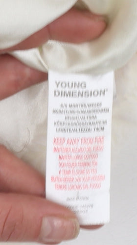 Young Dimension Girls Ivory Faux Fur Lined Winter Coat 6-9 Months