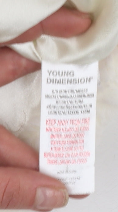 Young Dimension Girls Ivory Faux Fur Lined Winter Coat 6-9 Months