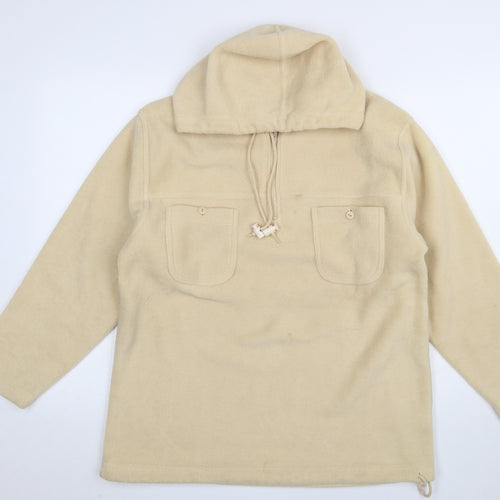 Fabrizio Women Beige Fleece Pullover Hoodie S/M Polyester Warm Winter