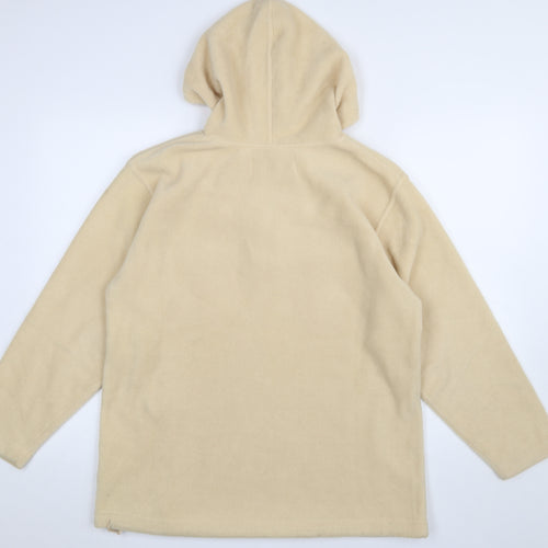 Fabrizio Women Beige Fleece Pullover Hoodie S/M Polyester Warm Winter